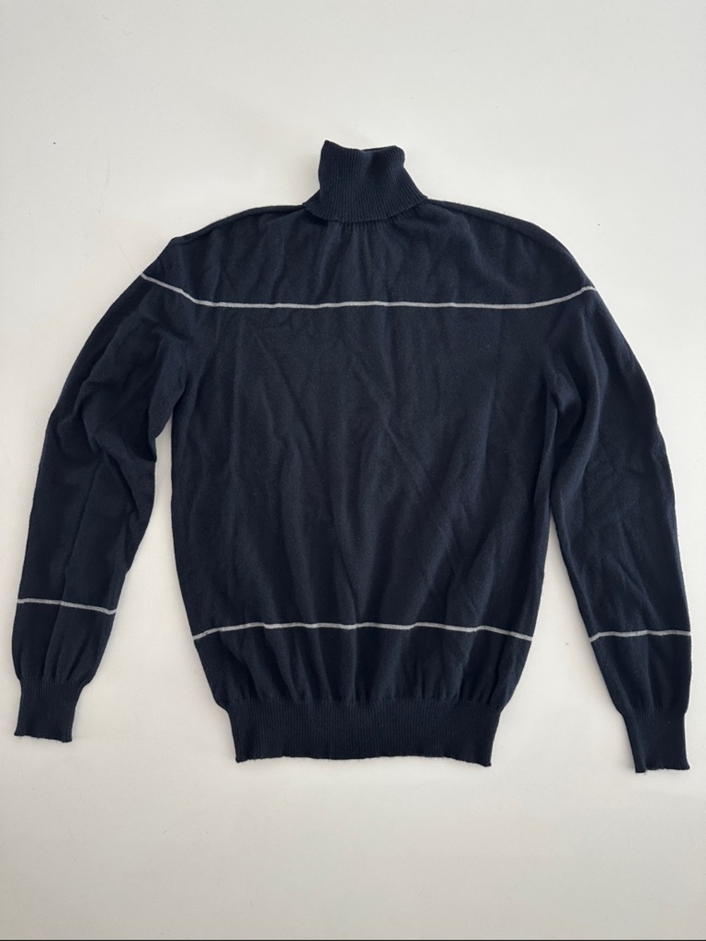 Jil Sander Cashmere Navy Blue Turtleneck